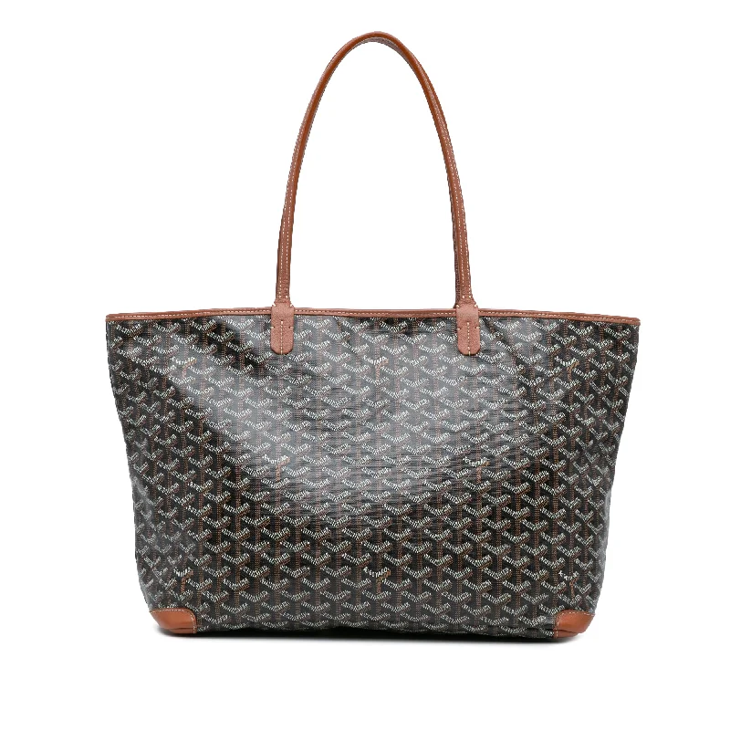 Black Goyard Goyardine Artois MM Tote Bag