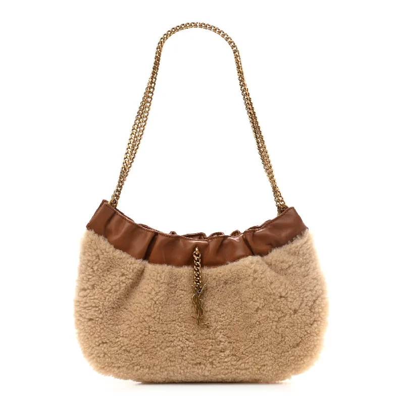 YSL SHEARLING PAC PAC HOBO BAG