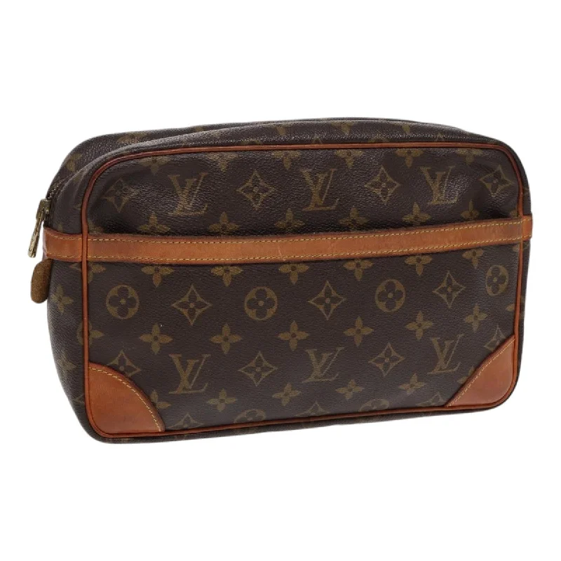 LOUIS VUITTON Monogram Compiegne 28 Clutch Bag M51845 LV Auth ki4774