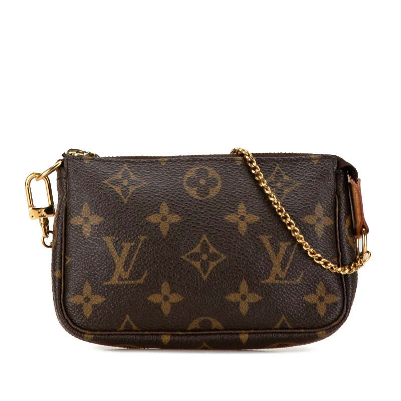 Brown Louis Vuitton Monogram Mini Pochette Accessoires Handbag