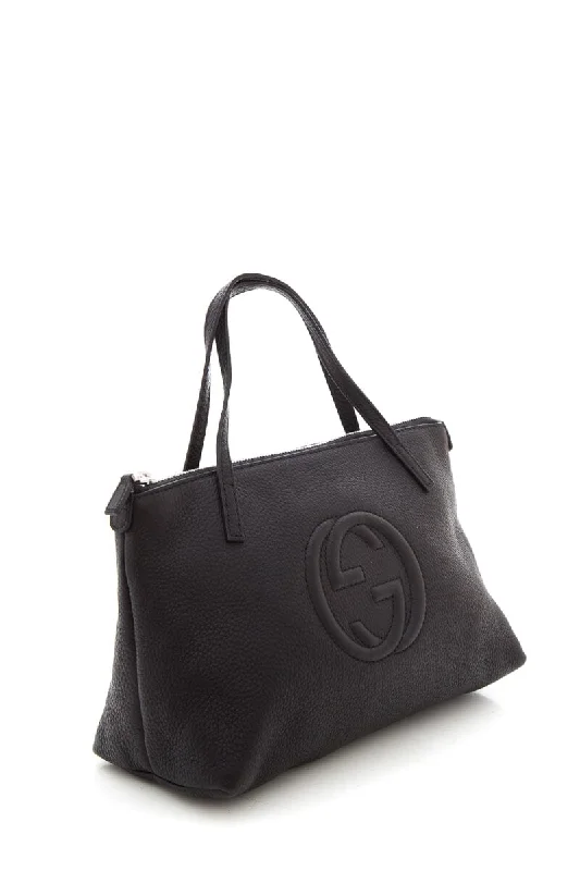 Gucci Black Small Pebbled Leather Soho Handbag