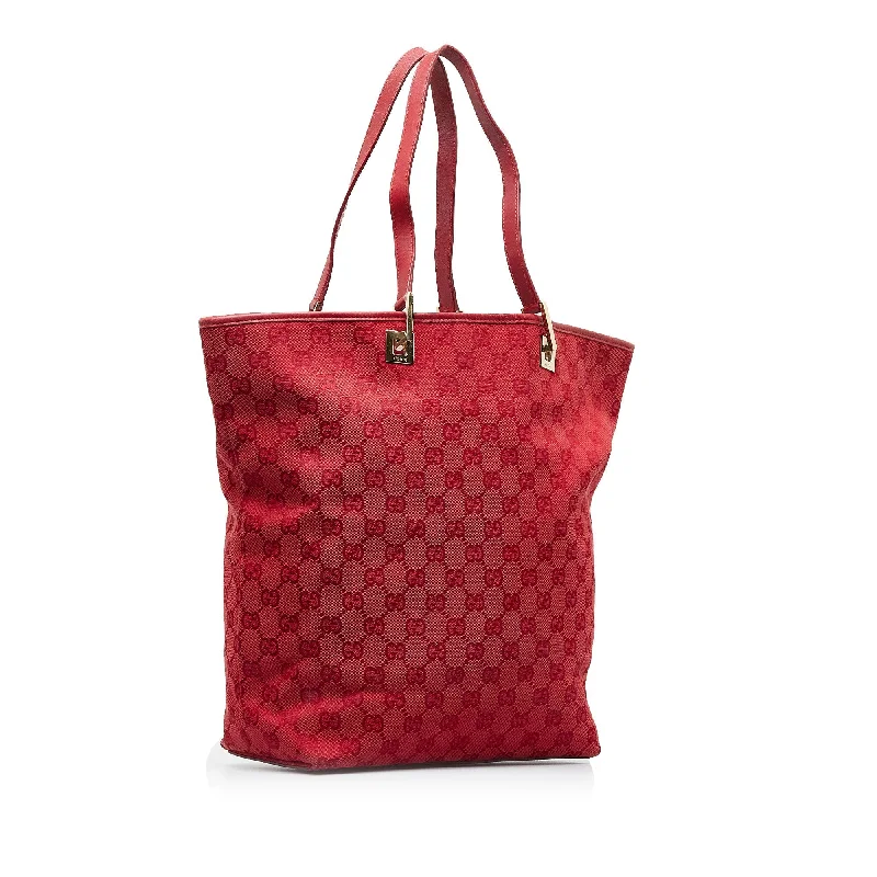 Red Gucci GG Canvas Tote