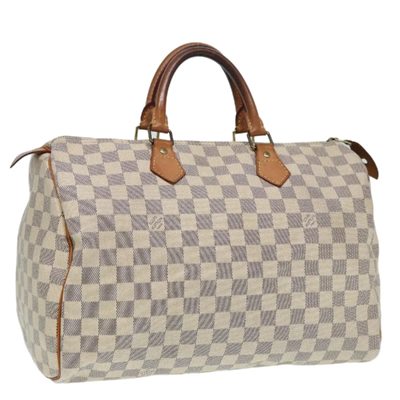 LOUIS VUITTON Damier Azur Speedy 35 Hand Bag N41535 LV Auth 87428