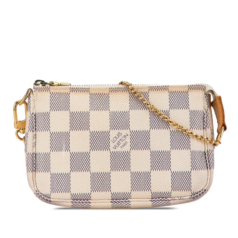 White Louis Vuitton Damier Azur Mini Pochette Accessoires Handbag