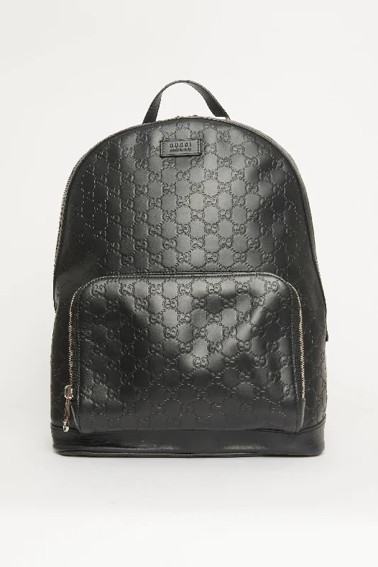 Gucci Black Large Guccissima Preowned Backpack