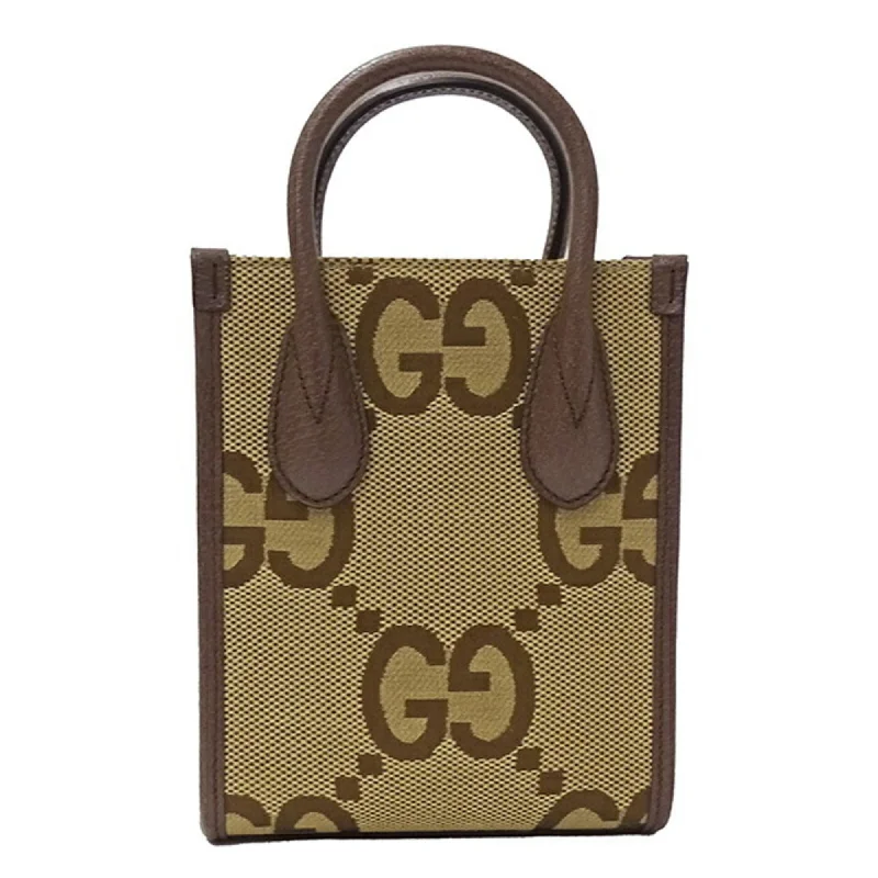 Gucci Bag Women's Jumbo GG HandBag Shoulder 2way Canvas Tote Brown 699406