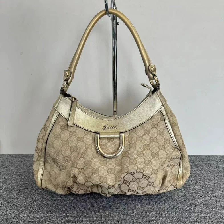 Gucci Beige Metallic GG Canvas Shoulder Bag Medium Size