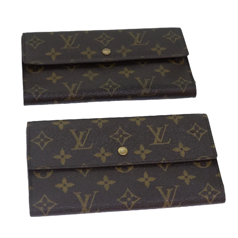 LOUIS VUITTON Monogram Portefeuille International Wallet 2Set LV Auth 84348