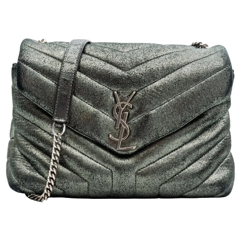 YSL MONOGRAM METALLIC CALFSKIN LOULOU BAG