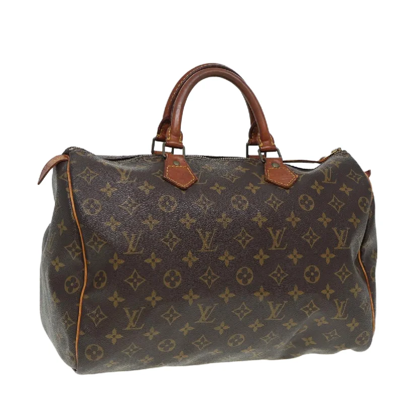 LOUIS VUITTON Monogram Speedy 35 Hand Bag M41524 LV Auth 84104