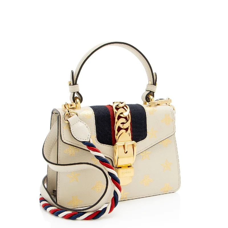 Gucci Calfskin Bee & Star Sylvie Mini Top Handle (SQcqk8)