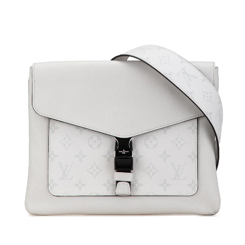 White Louis Vuitton Taigarama Outdoor Flap Messenger Crossbody Bag