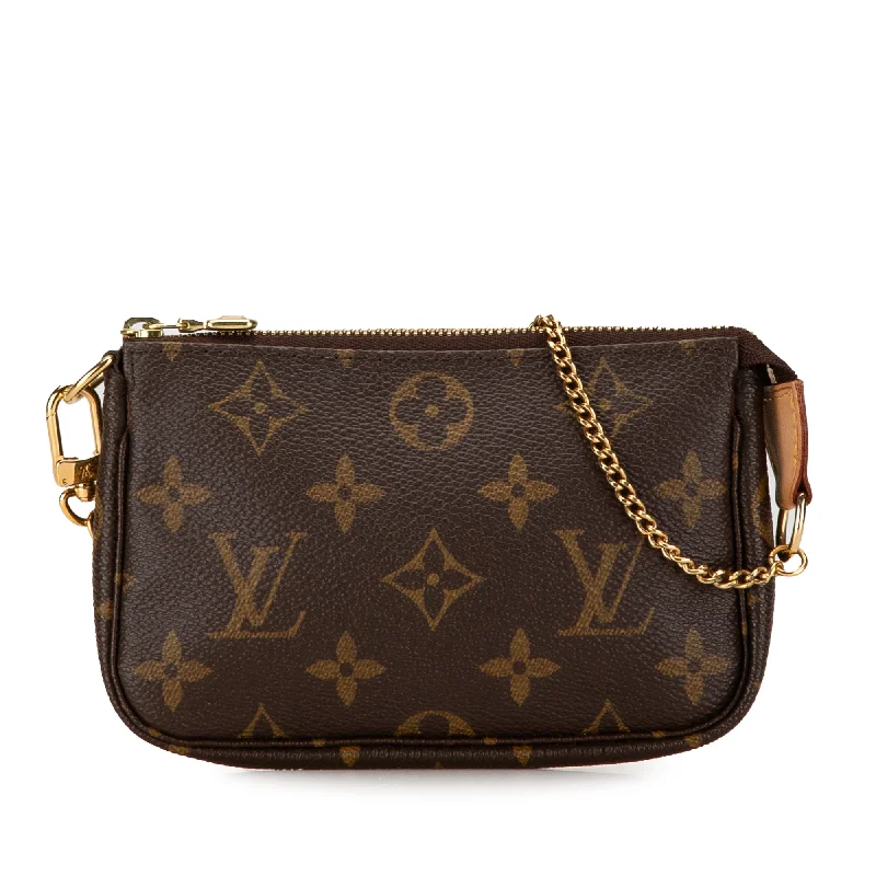 Brown Louis Vuitton Monogram Mini Pochette Accessoires Handbag