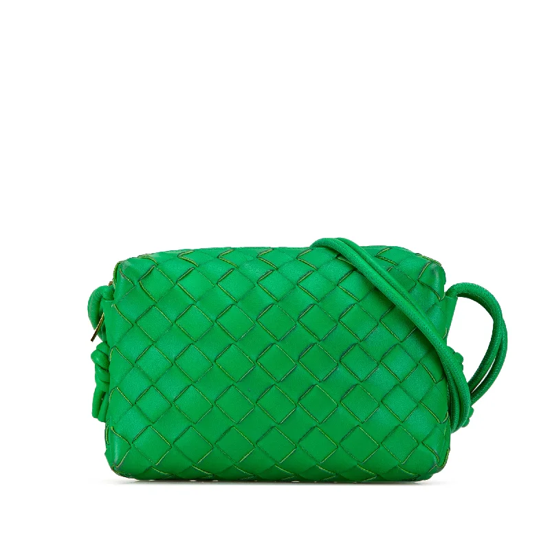 Green Bottega Veneta Mini Nappa Intrecciato Loop Camera Bag