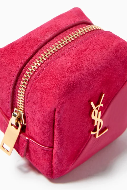 YSL JAMIE CUBE CHARM IN SUEDE AND LAMBSKIN