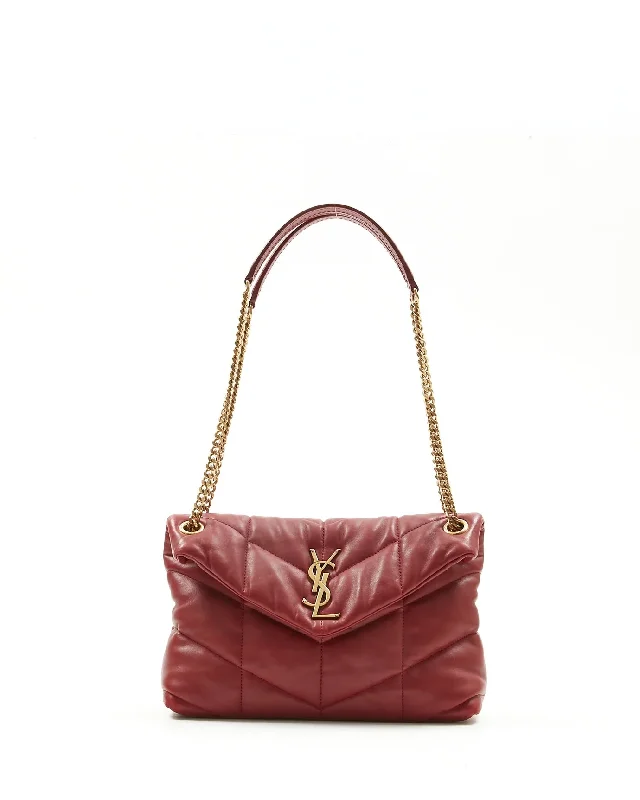 YSL LEATHER LOULOU MEDIUM CHAIN SHOULDER BAG