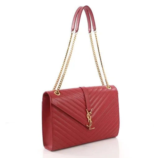 YSL CHEVRON MATELASSE MONOGRAM LARGE SATCHEL