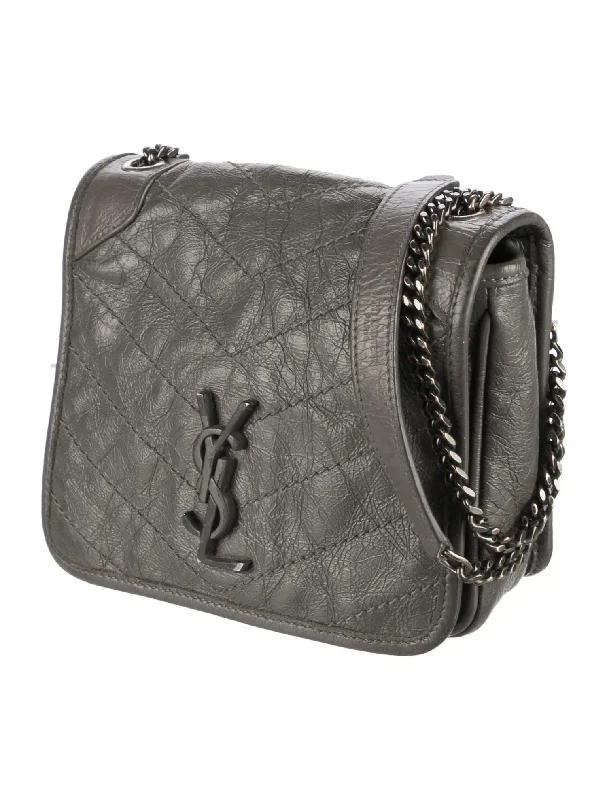 YSL MONOGRAM CRINKLED MATELASSE LEATHER BABY NIKI SHOULDER BAG