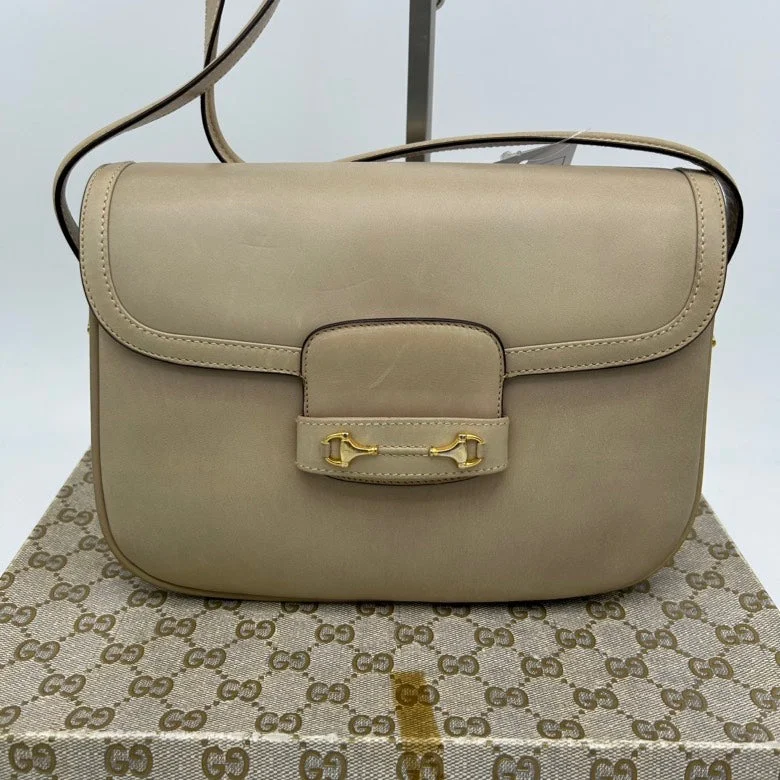 Gucci Beige Leather Crossbody Bag Medium