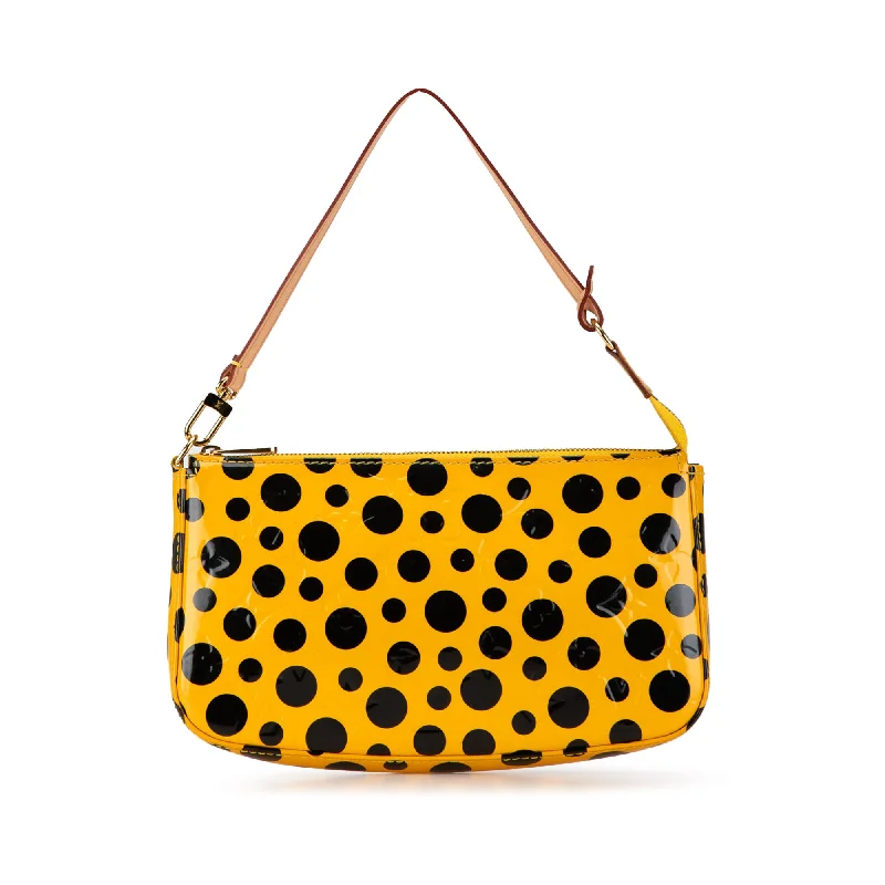 Yellow Louis Vuitton x Yayoi Kusama Monogram Vernis Dots Infinity Pochette Accessoires Shoulder Bag