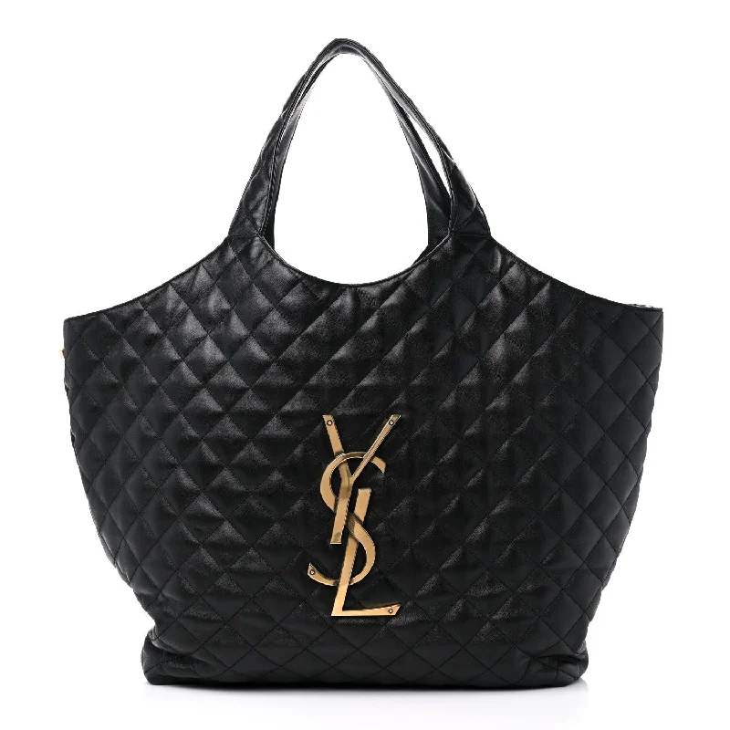 YSL QUILTED LAMBSKIN MAXI ICARE SHOPPING TOTE