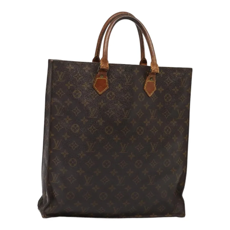 LOUIS VUITTON Monogram Sac Plat Hand Bag M51140 LV Auth 87386