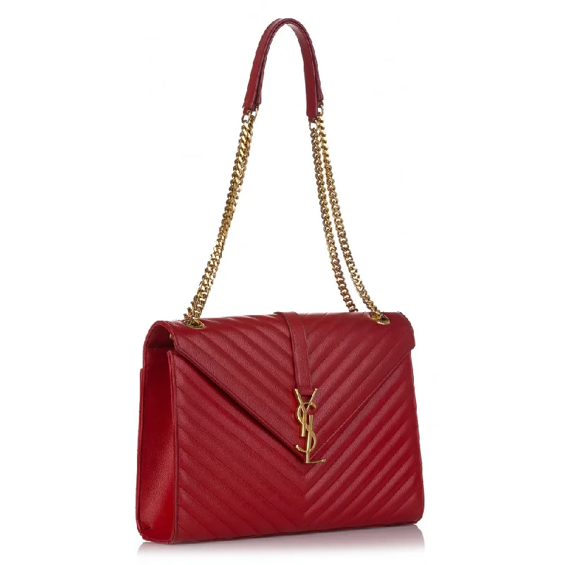 YSL MONOGRAM MATELASSE CHEVRON ENVELOPE SATCHEL