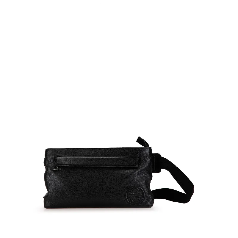 Black Gucci Leather Soho Zip Belt Bag