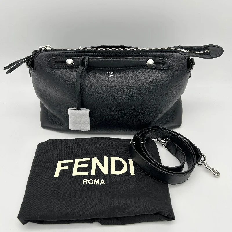 Fendi By The Way Black Perforated Leather Shoulder Bag