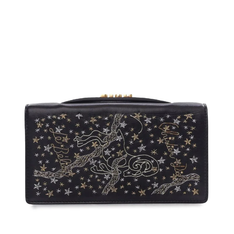 Black Dior Lambskin Tarot Aries Clutch