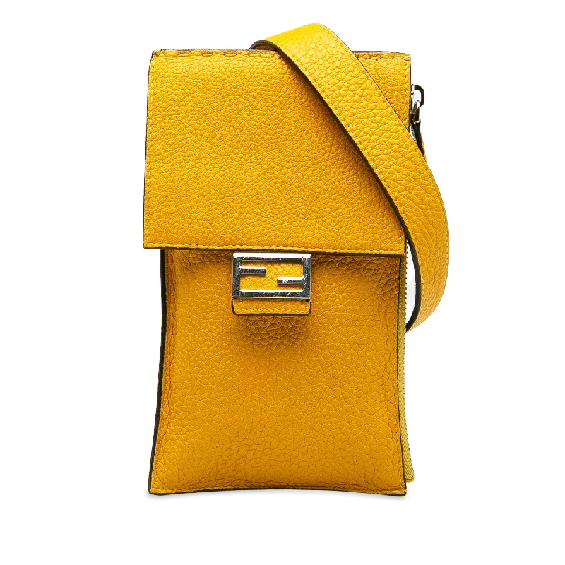 Yellow Fendi Baguette Phone Crossbody