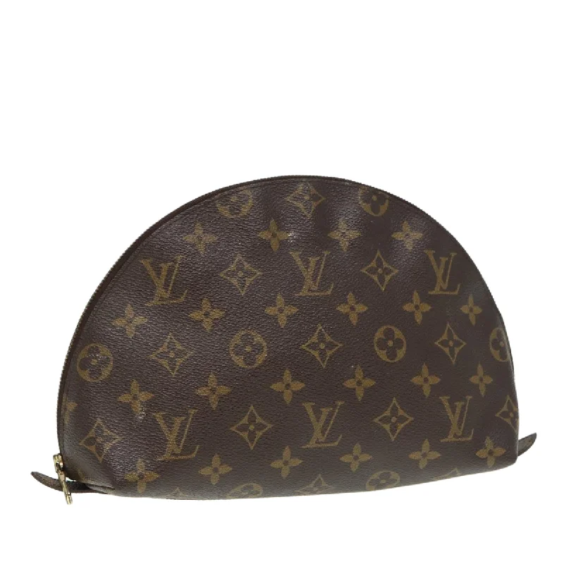 LOUIS VUITTON Monogram Trousse Demi Ronde Cosmetic Pouch M47520 LV Auth 84096