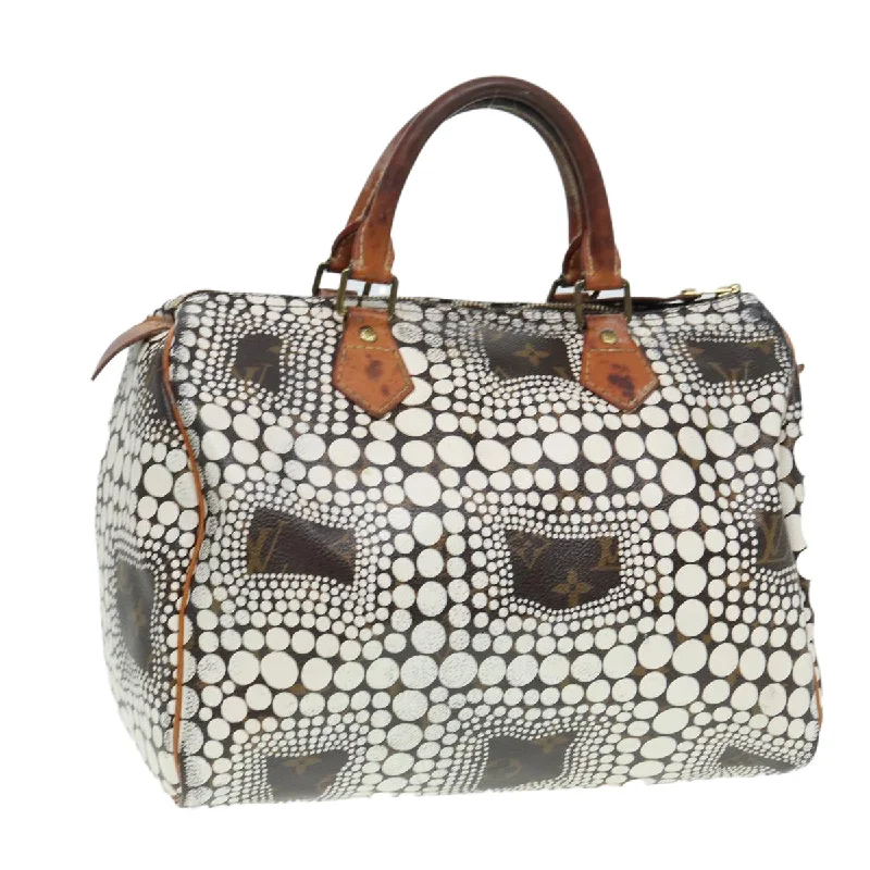 LOUIS VUITTON Monogram Yayoi Kusama Speedy 30 Hand Bag White M40690 Auth 86627