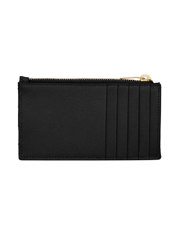 YSL MONOGRAM ZIP FRAGMENTS POUCH CARD CASE WALLET