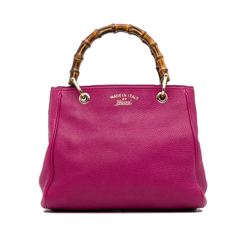 Pink Gucci Small Bamboo Shopper Satchel