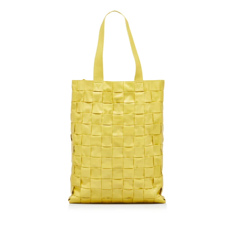 Yellow Bottega Veneta Maxi Nappa Intrecciato Cassette Tote