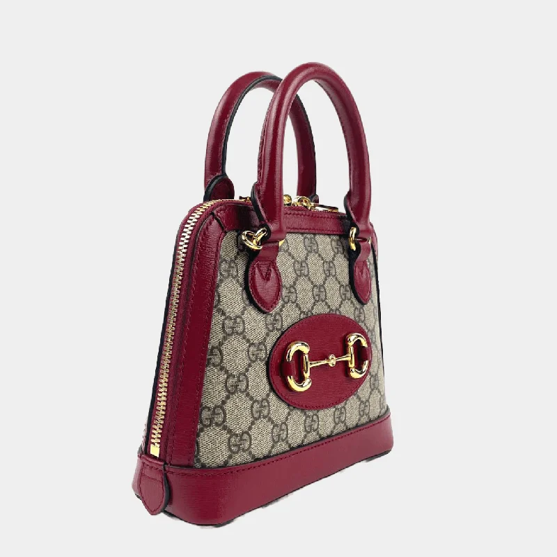 Gucci 1955 Horsebit Tote Supreme GG w/Red