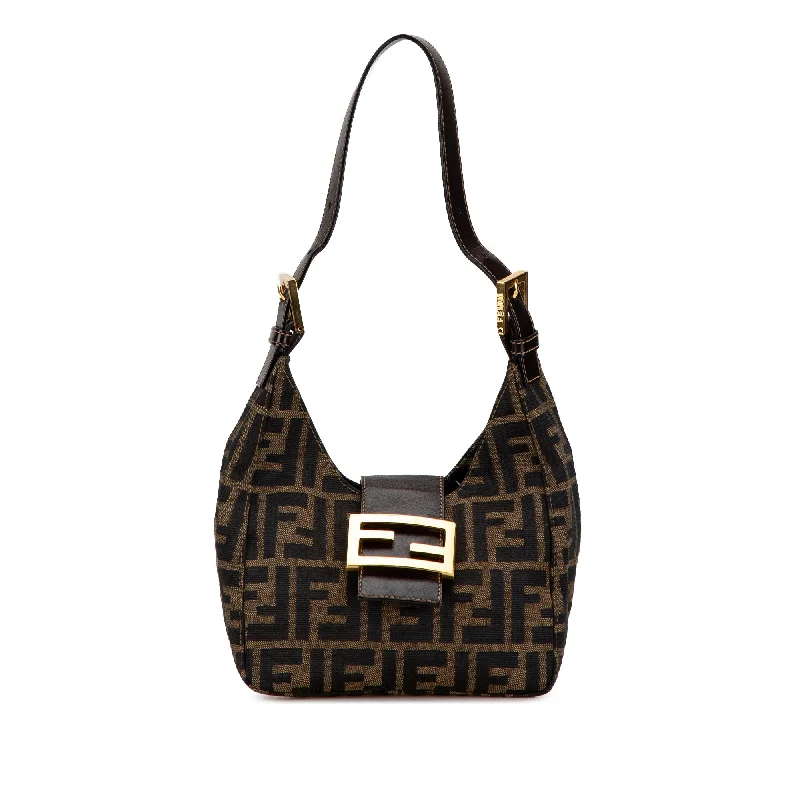 Brown Fendi Zucca Canvas Shoulder Bag