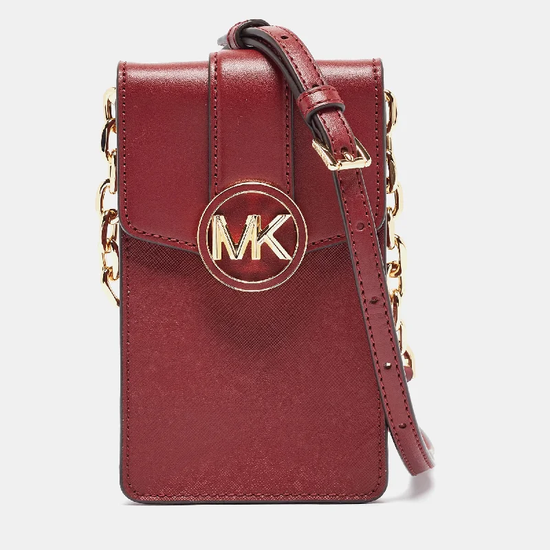 Burgundy Leather Carmen Smartphone Crossbody Bag