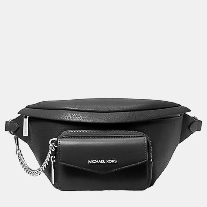 Black Leather Belt Bag