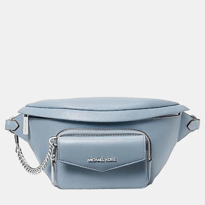 Grey Leather Belt Bag