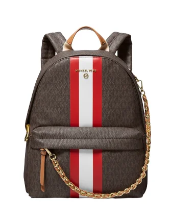 Michael Michael Kors Slater Medium Signature Logo Stripe Backpack