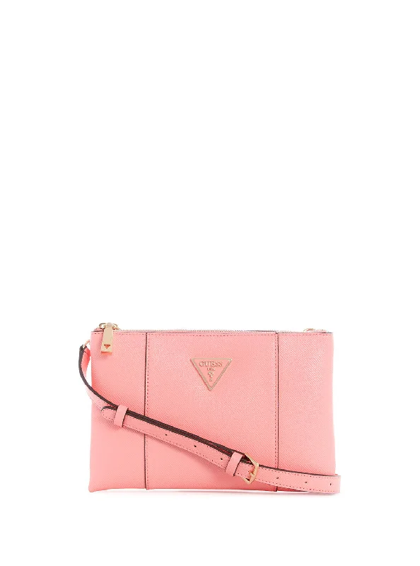 Pink Noelle Double Zip Crossbody Bag