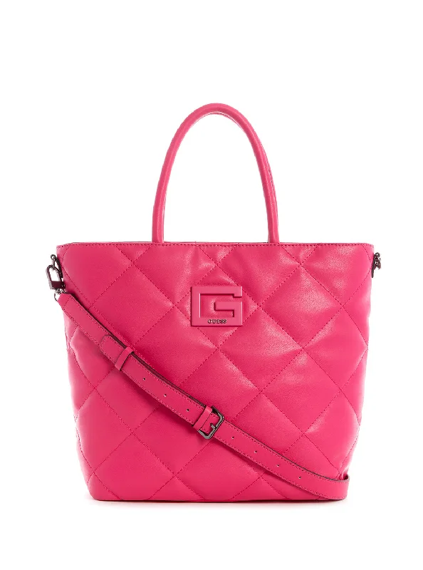 Hot Pink Quilted Brightside Tote Bag