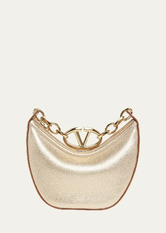 Mini VLOGO Moon Metallic Hobo Bag