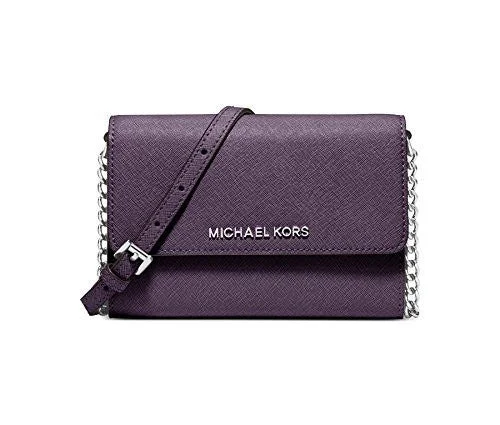 MICHAEL Michael Kors Womens Jet Set Travel Large Phone Crossbody (Iris)