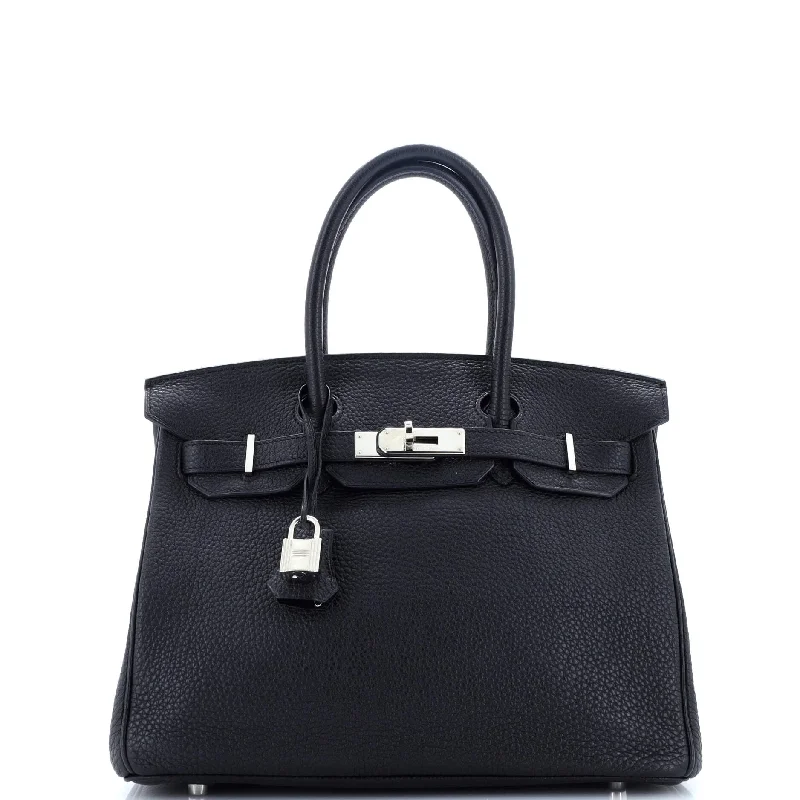 Birkin Handbag Noir Togo with Palladium Hardware 30