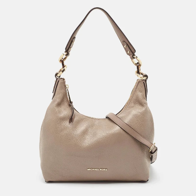 Grey Leather Isabelle Hobo