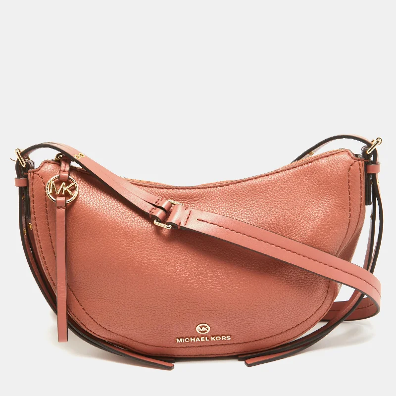 Sunset Peach Leather Camden Crossbody Bag