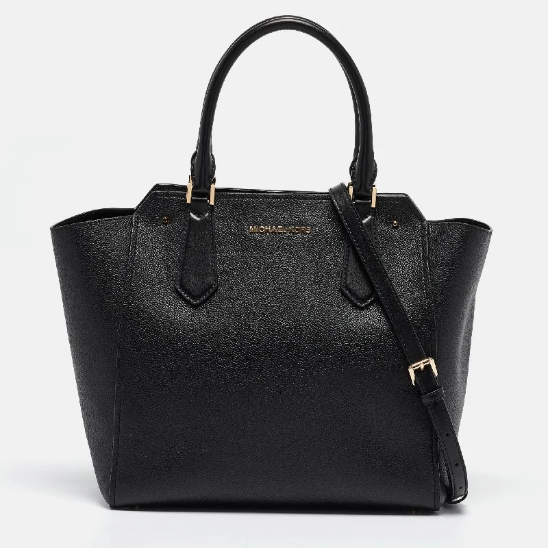 Black Leather Hayes Tote